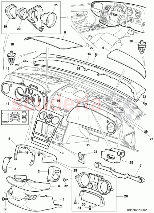 Part Diagram for Bentley 3W1858452H
