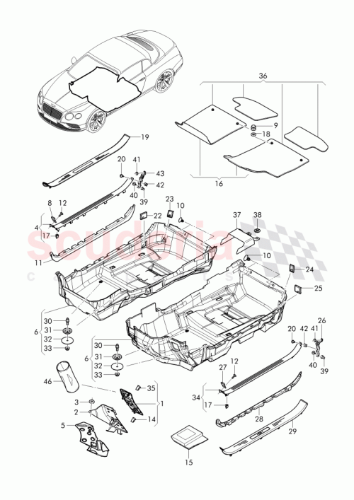 Part Diagram for Bentley 3W7863344