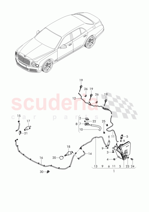 Part Diagram for Bentley 3Y0 955 927 A