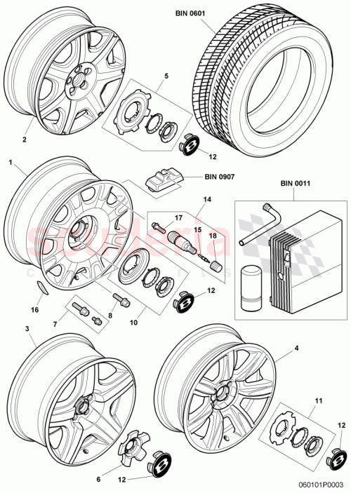 Part Diagram for Bentley 3W0601170F
