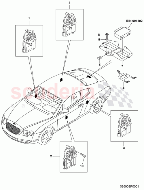 Part Diagram for Bentley 3W1959701B