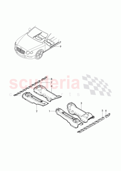 Part Diagram for Bentley 3W8803173A