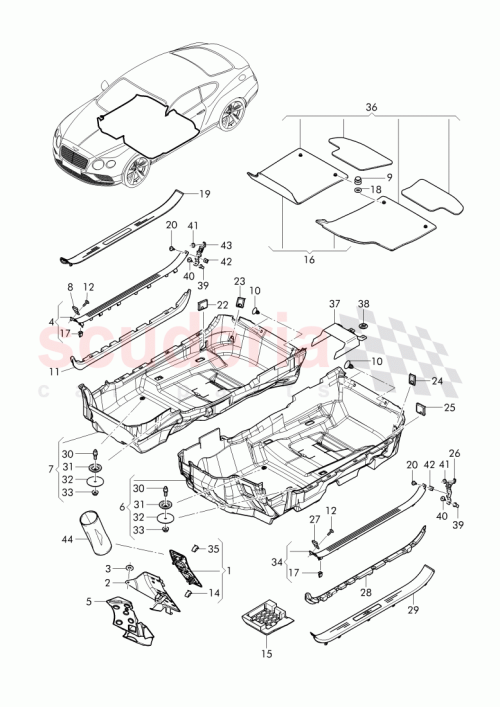 Part Diagram for Bentley 3W1863677