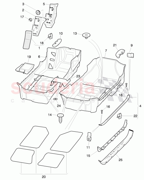 Part Diagram for Bentley 3W1 863 703 L