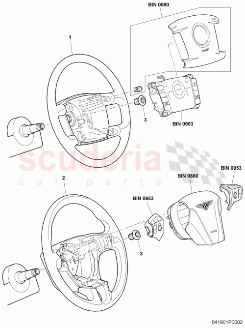 Part Diagram for Bentley 3W0419091D