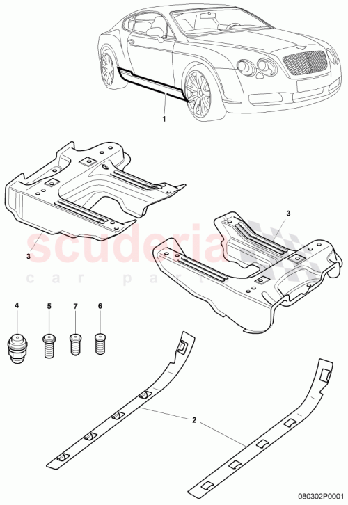 Part Diagram for Bentley 3W8803301G