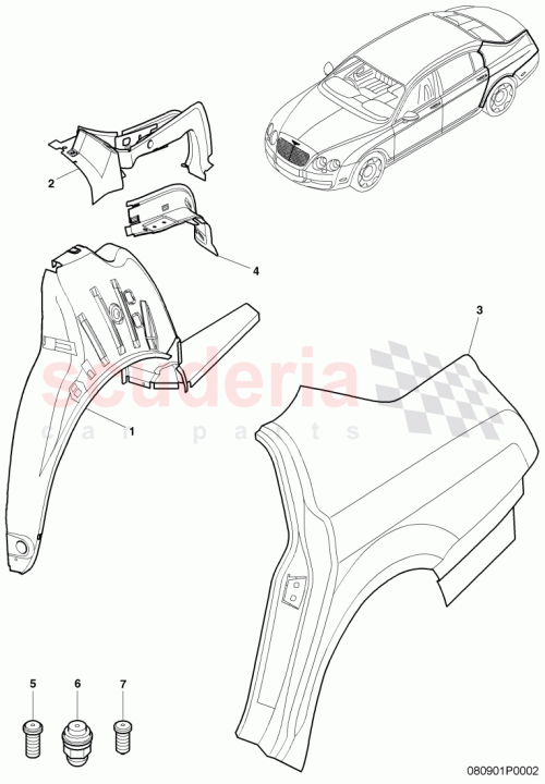 Part Diagram for Bentley 3W5809641A