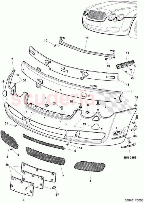 Part Diagram for Bentley 3W7807217C