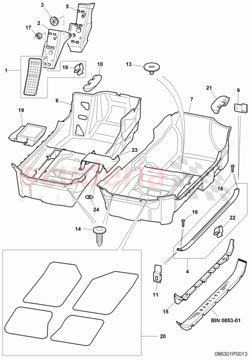 Part Diagram for Bentley 3W0868524