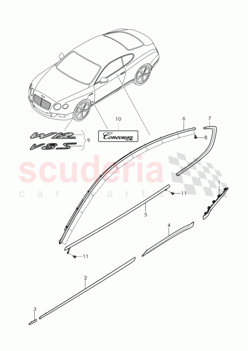 Part Diagram for Bentley 3W8 853 535 AD