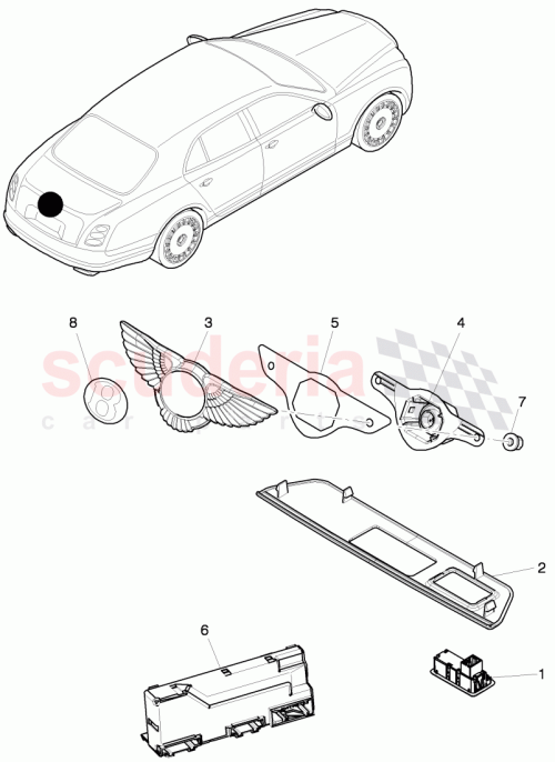 Part Diagram for Bentley 3W0854847