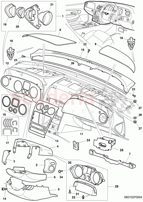 Part Diagram for Bentley 3W0857243J0A0