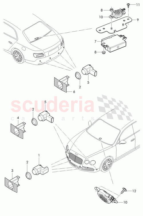 Part Diagram for Bentley 3W3807114