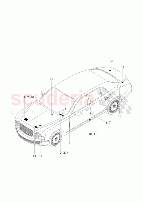 Part Diagram for Bentley 3Y0 000 100 B