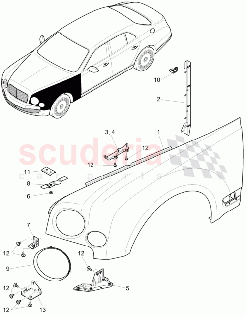 Part Diagram for Bentley 3Y0821021B