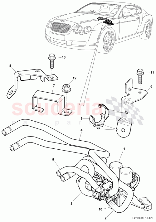 Part Diagram for Bentley 3W2819370
