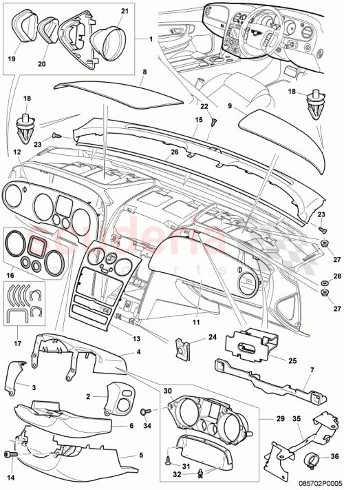 Part Diagram for Bentley 3W2857010H