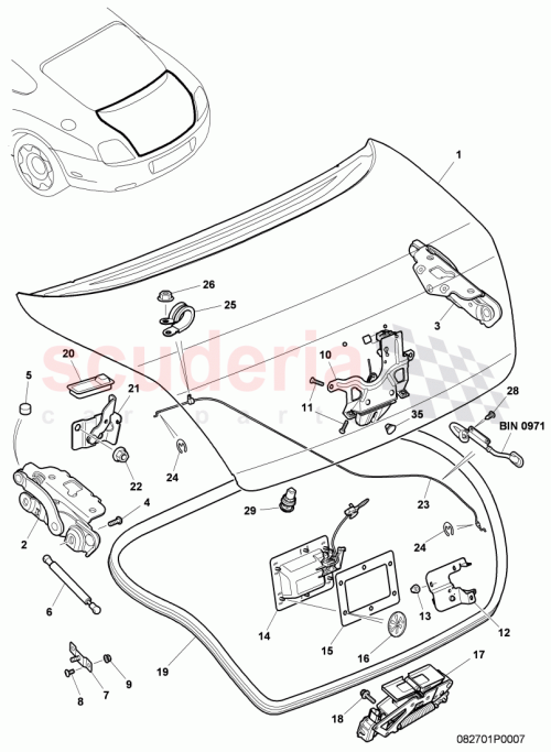 Part Diagram for Bentley 3W8827185C