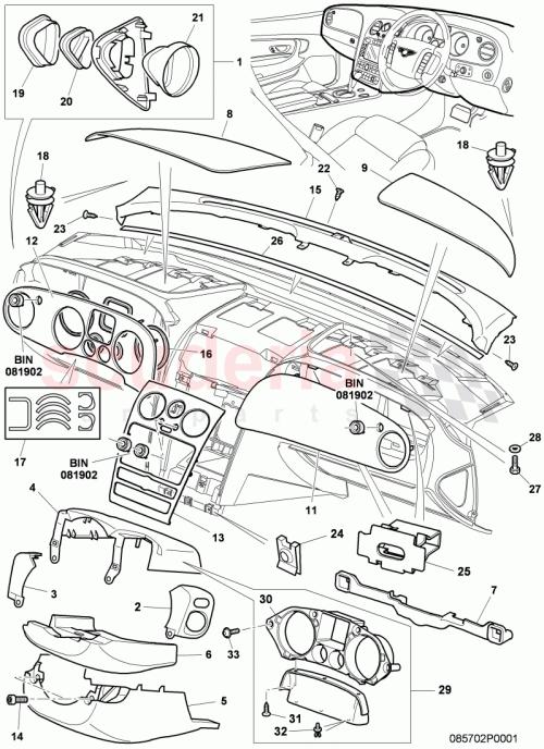 Part Diagram for Bentley 3W1857010HU63
