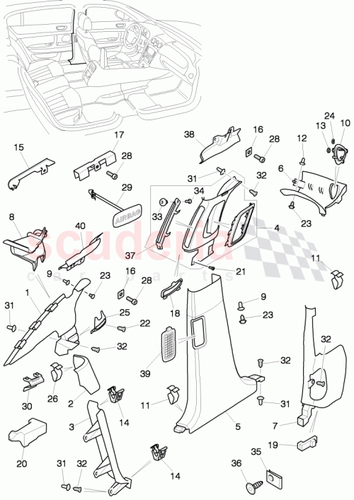 Part Diagram for Bentley 3W5867292D