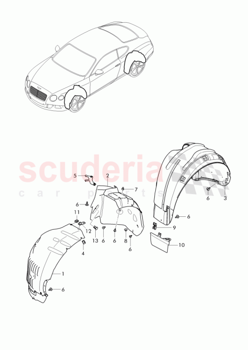 Part Diagram for Bentley 3W8810907A