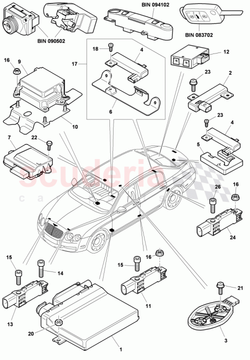 Part Diagram for Bentley 7L0909606D