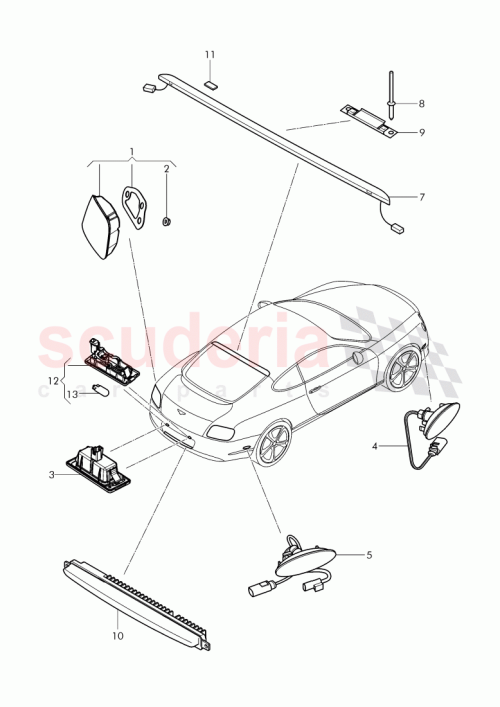 Part Diagram for Bentley 3W3 945 096 AG
