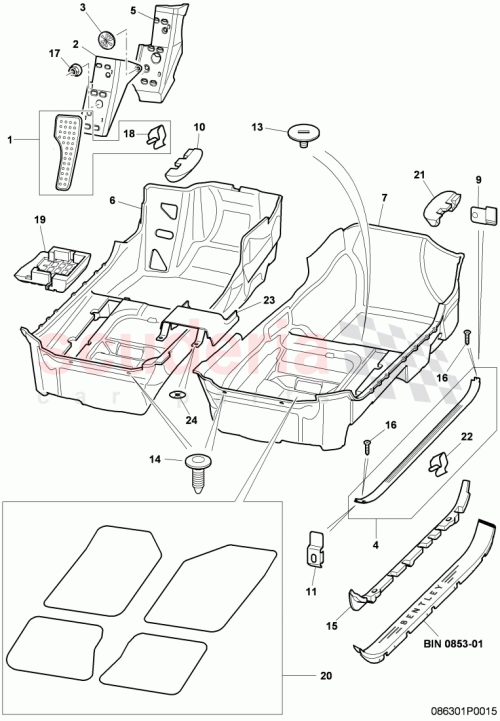 Part Diagram for Bentley 3W0919244