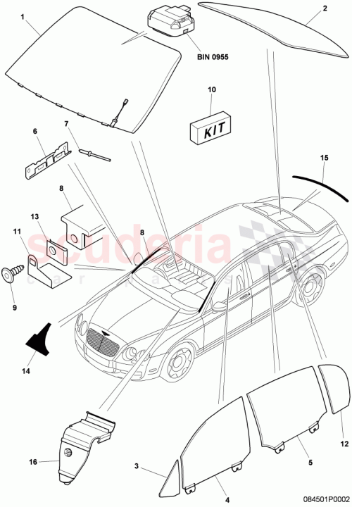 Part Diagram for Bentley 3W5845011R