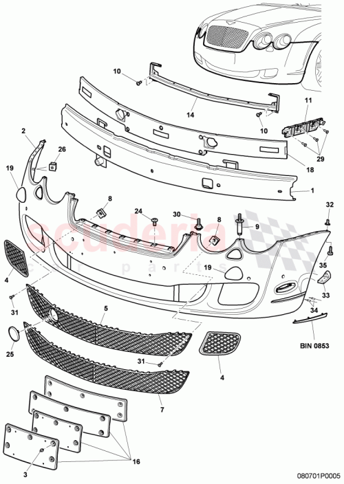 Part Diagram for Bentley 3W5807217AC