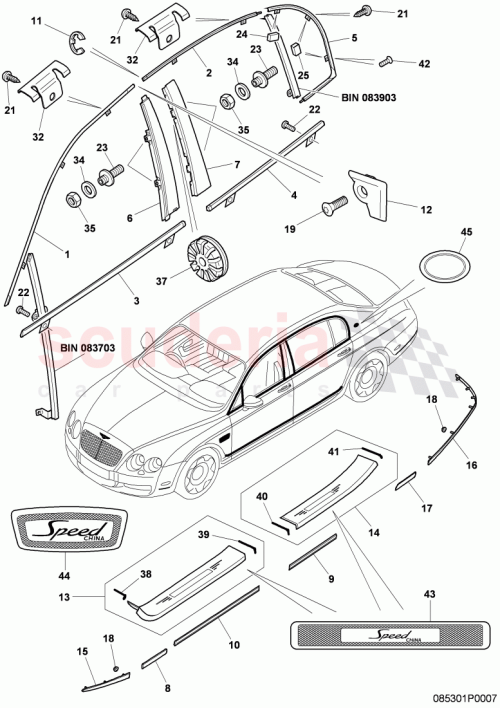 Part Diagram for Bentley 3W5853540E