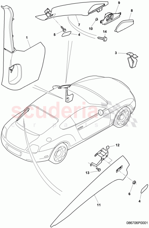 Part Diagram for Bentley 3W2 863 610