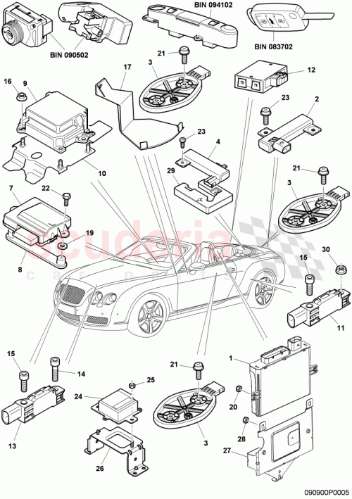 Part Diagram for Bentley 3W7971336