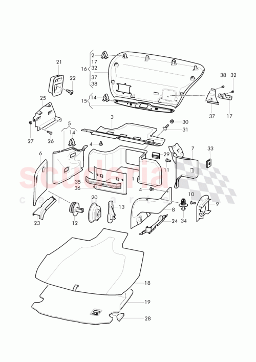 Part Diagram for Bentley 3W7 867 863 J