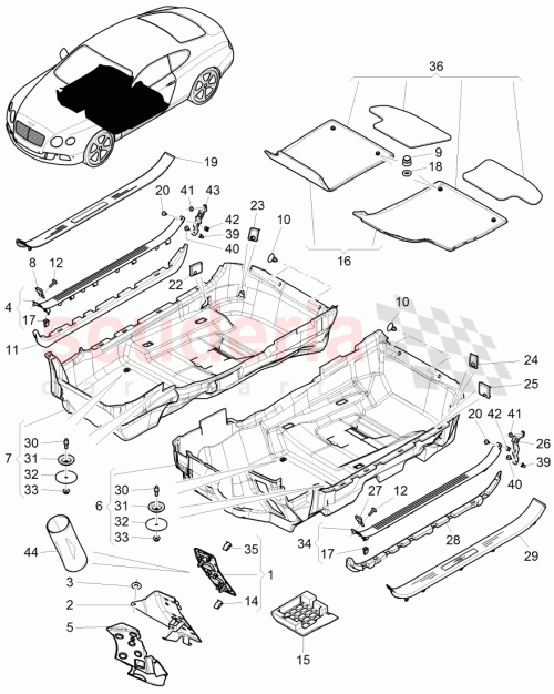 Part Diagram for Bentley 3W2 863 101 B