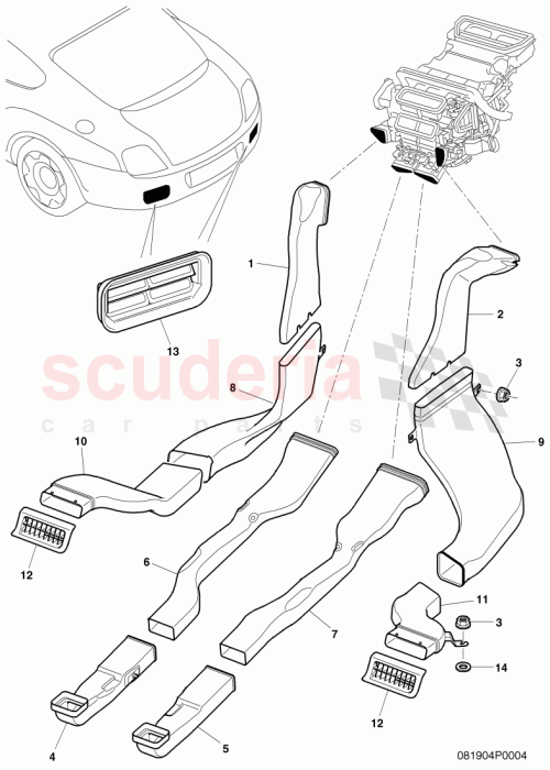 Part Diagram for Bentley 3W0819726A