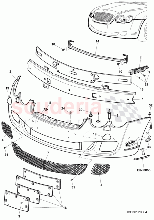 Part Diagram for Bentley 3W8807682E