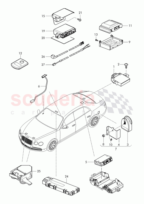 Part Diagram for Bentley 4W1 970 307