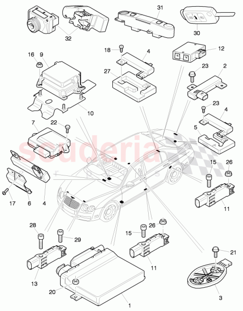 Part Diagram for Bentley 3W0959657