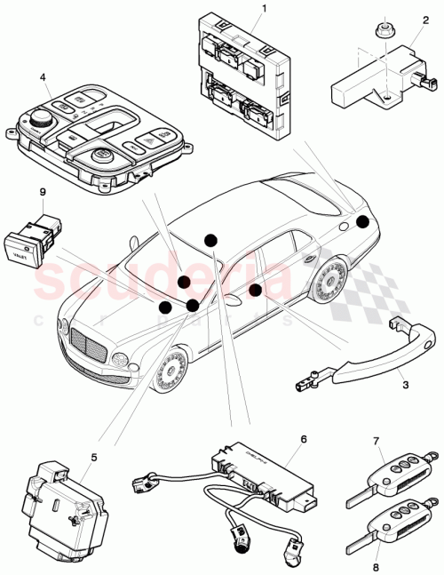 Part Diagram for Bentley 8K0951177