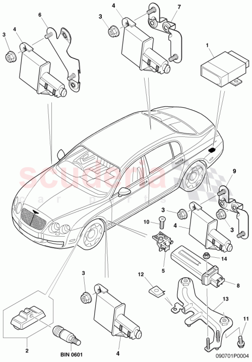 Part Diagram for Bentley 3W0907525A