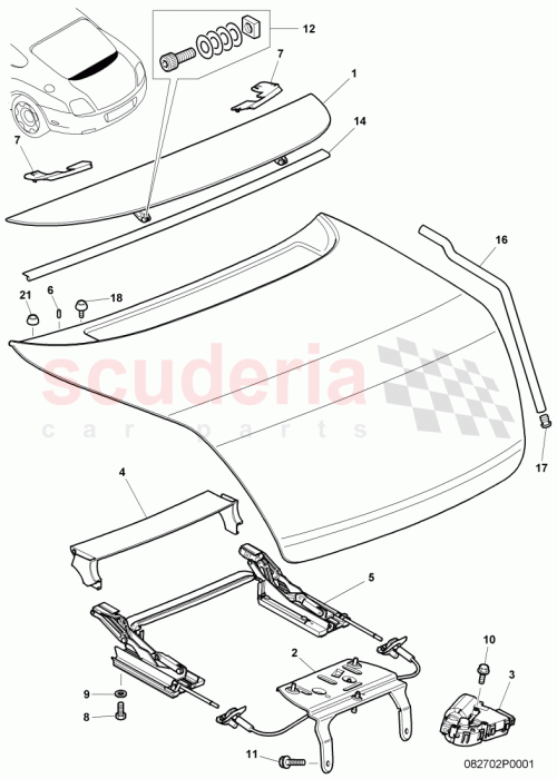 Part Diagram for Bentley 3W8827939B