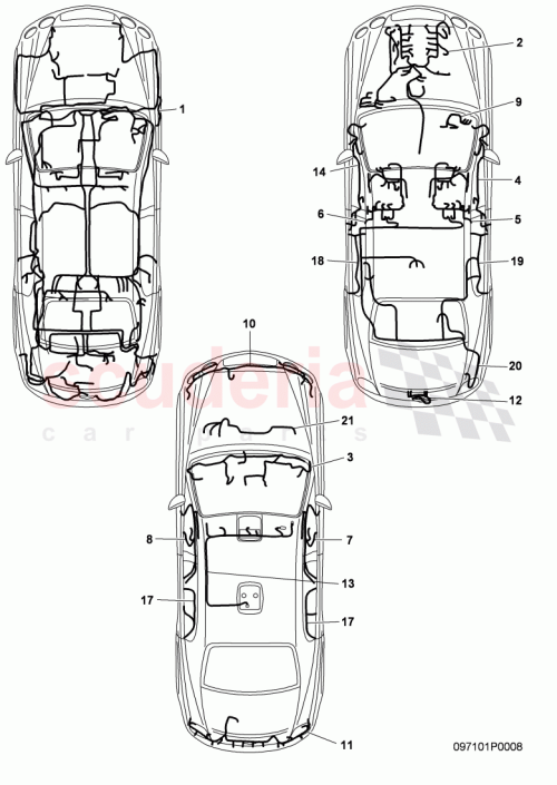 Part Diagram for Bentley 3W2971051P