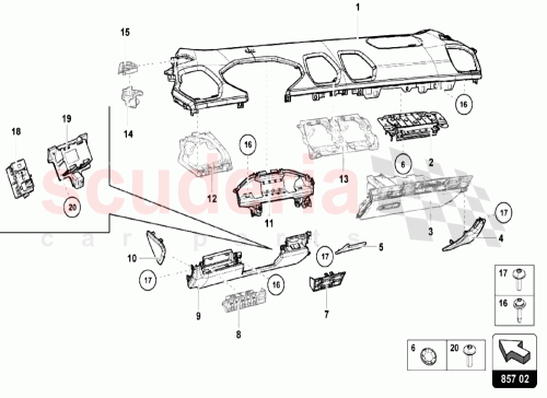 Part Diagram for Lamborghini 4T1857188C