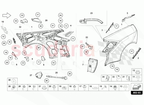 Part Diagram for Lamborghini 4T0809348B