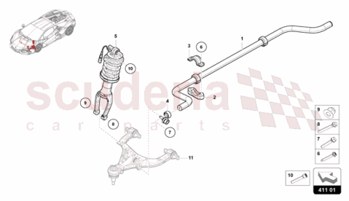 Part Diagram for Lamborghini 47B411309
