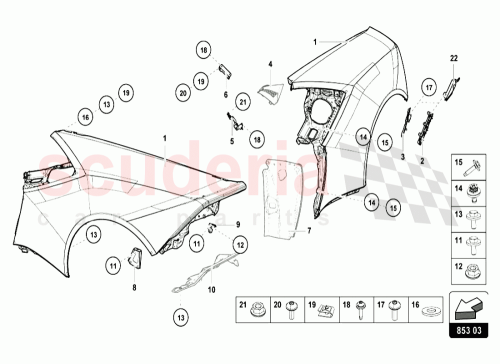 Part Diagram for Lamborghini 4T0809075B