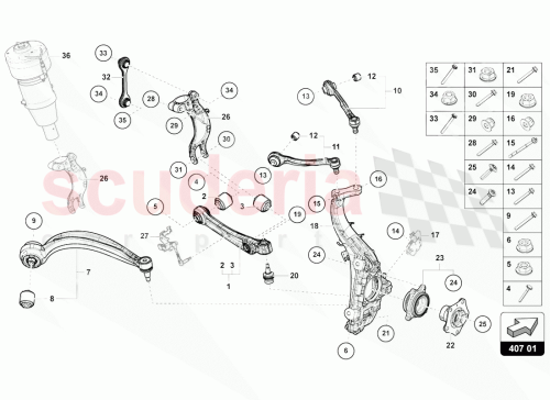 Part Diagram for Lamborghini 8B3407505A