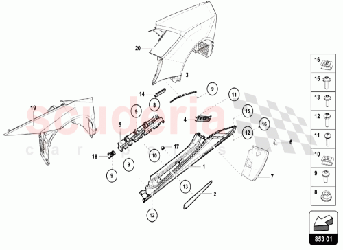 Part Diagram for Lamborghini 4T0853374D