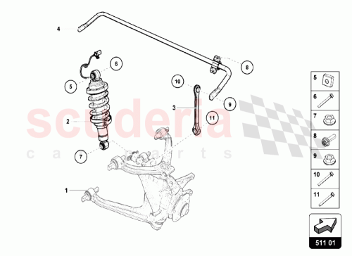 Part Diagram for Lamborghini 4S0511409C